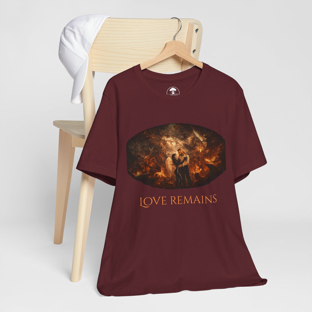 Love Remains Tee — Romantic Couple Graphic T-Shirt