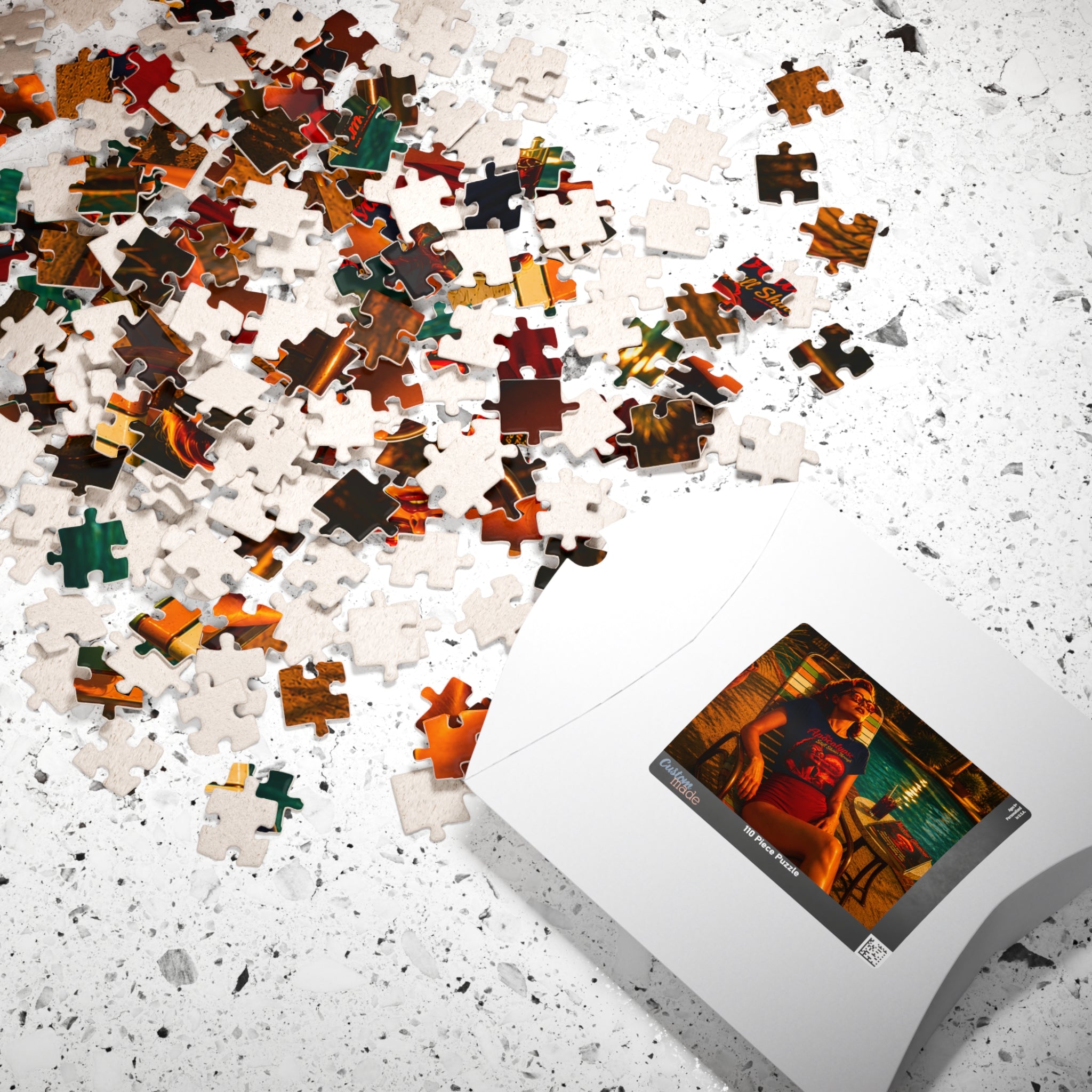 The Apocalypse Still Shines Through — Nuclear Chic Jigsaw Puzzle | Retro Poolside Pin-Up Night Scene (110, 252, 520, 1014-piece)