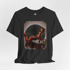 Gothic Fallen Angel With Skull Tee — Dark Fantasy Winged Woman Graphic T-Shirt