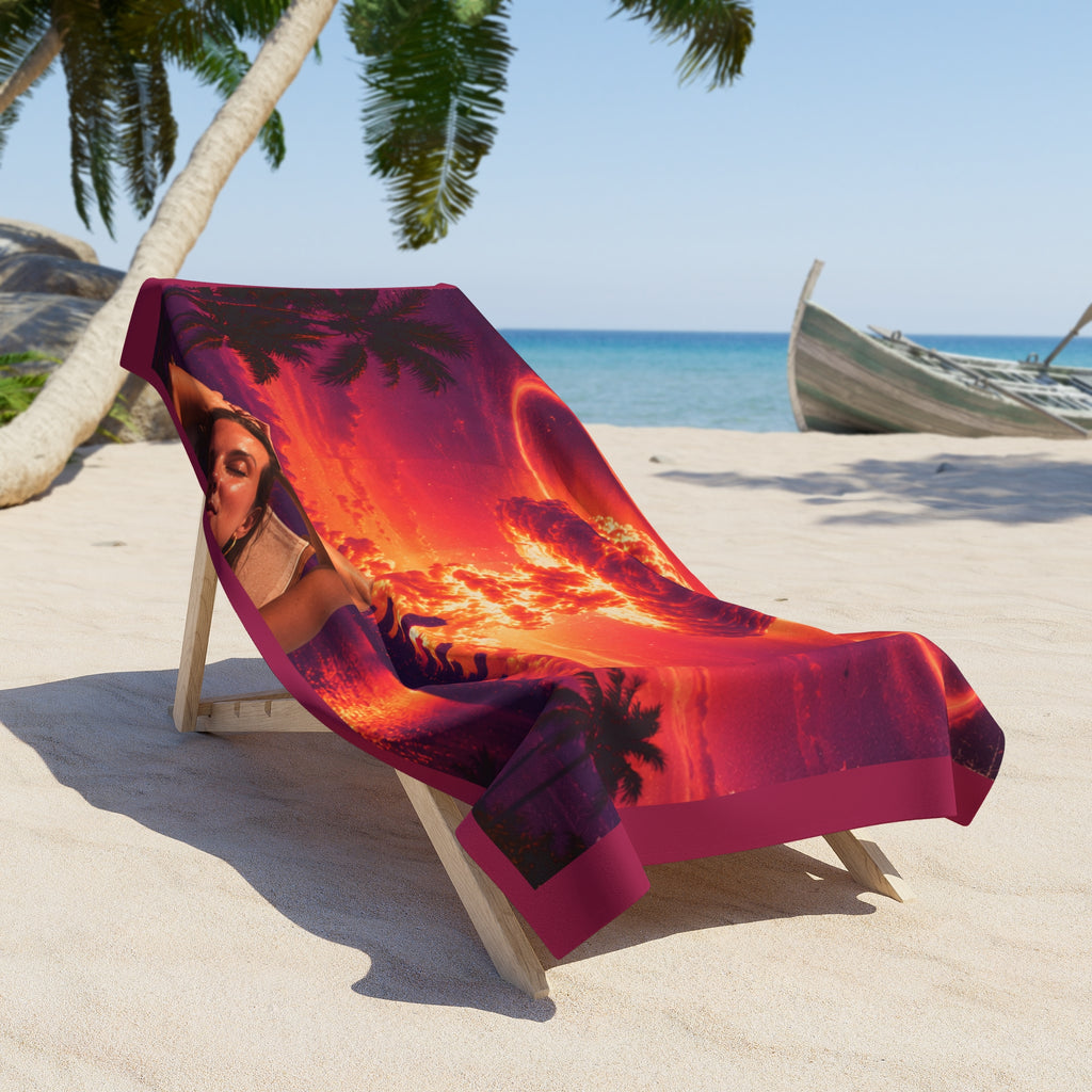 Relax... It Will All Be Over Soon — Nuclear Chic Apocalypse Beach Towel | Heavyweight Beach Blanket, 30"×60" / 36"×72"