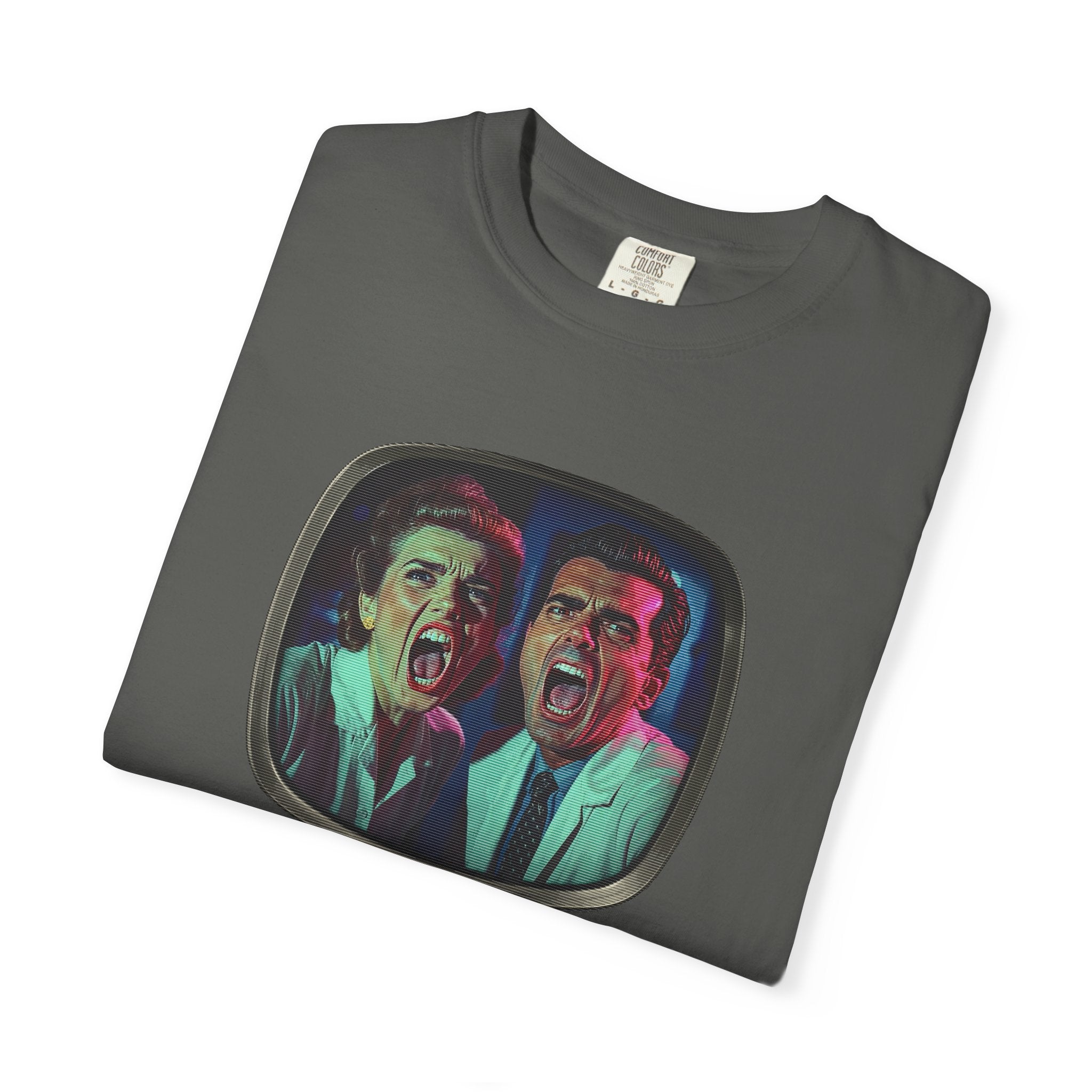 Lab Panic (front), Vampire Robots Suck (back) | Garment Dyed Tee