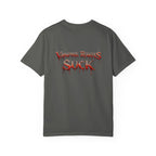 Lab Panic (front), Vampire Robots Suck (back) | Garment Dyed Tee