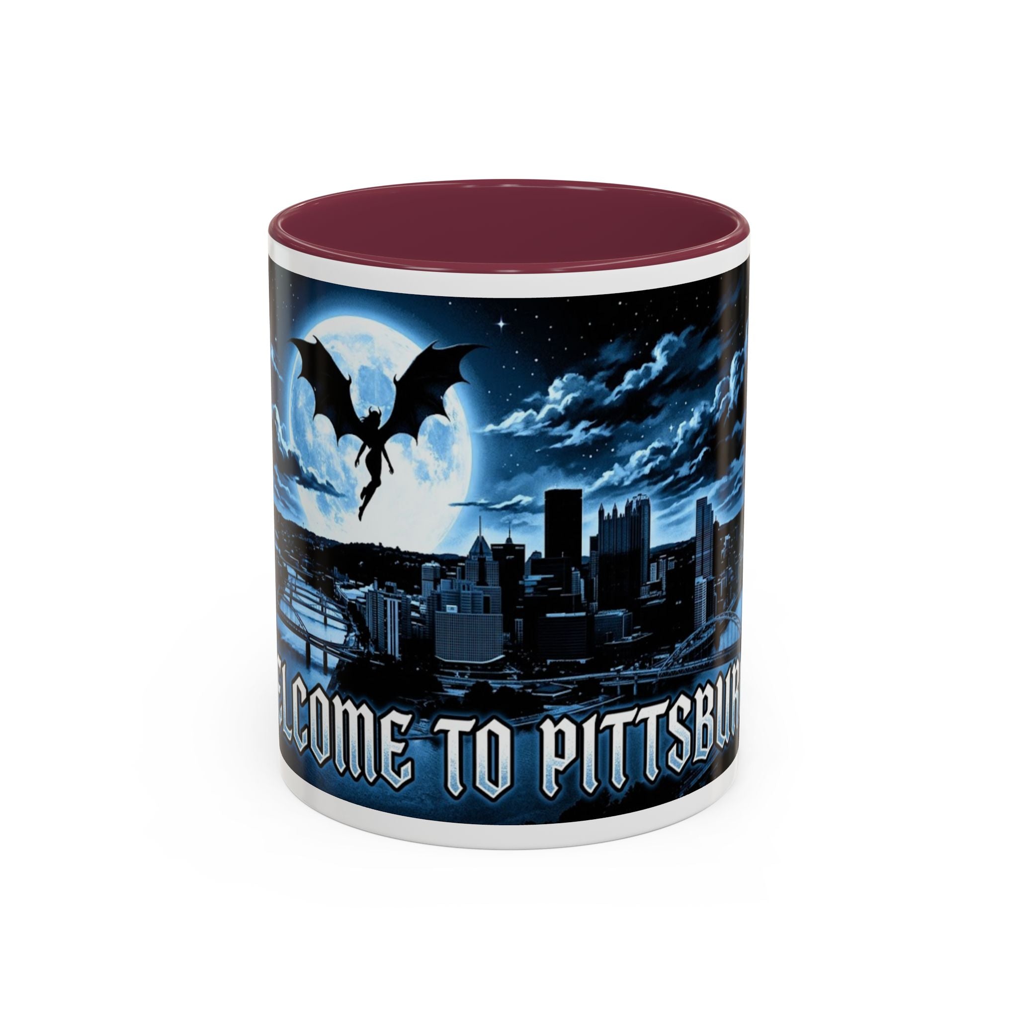 Welcome to Pittsburgh - Flying Succubus - Two-Tone Accent Mug (11oz, 15oz)