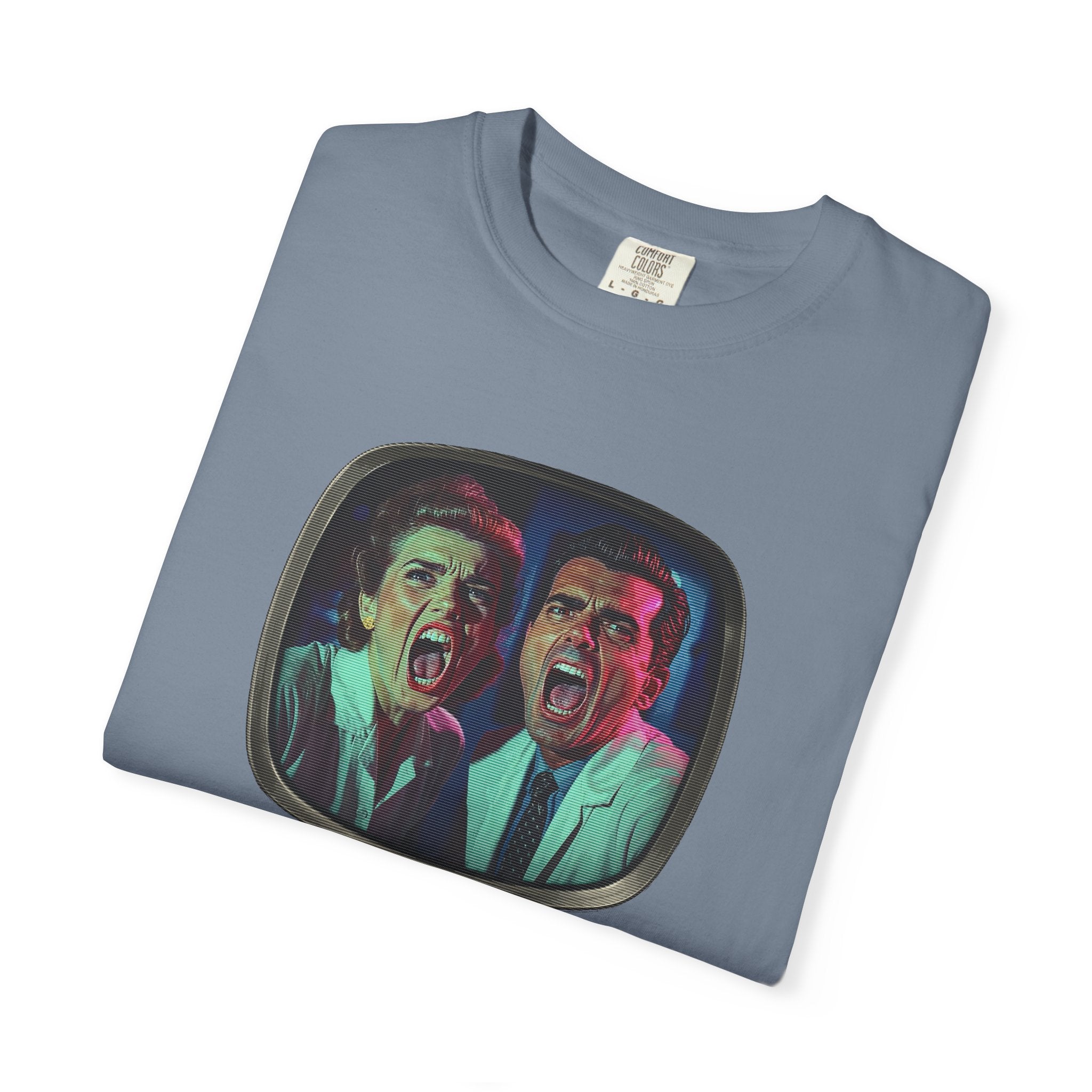Lab Panic (front), Vampire Robots Suck (back) | Garment Dyed Tee