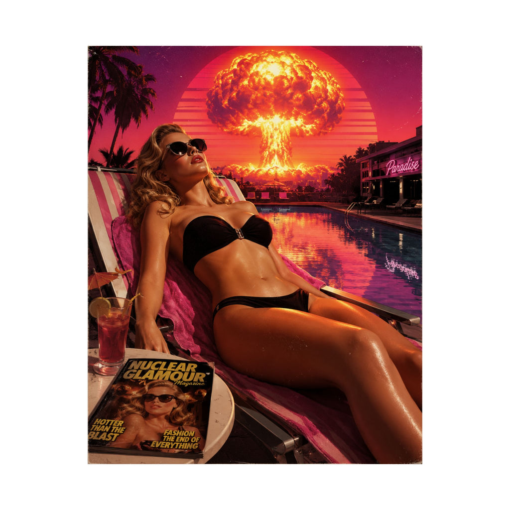 Hotter Than the Blast Wave — Nuclear Glamour Apocalypse Poster | Nuclear Chic Wall Art