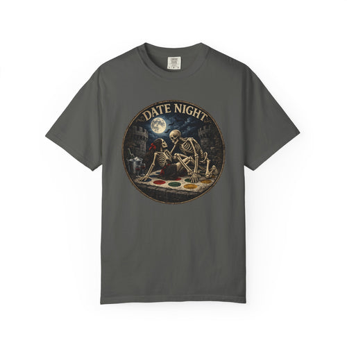 Date Night — Skeleton Lovers Gothic Romance Tee, Dark Humor | Comfort Colors 1717 Garment-Dyed