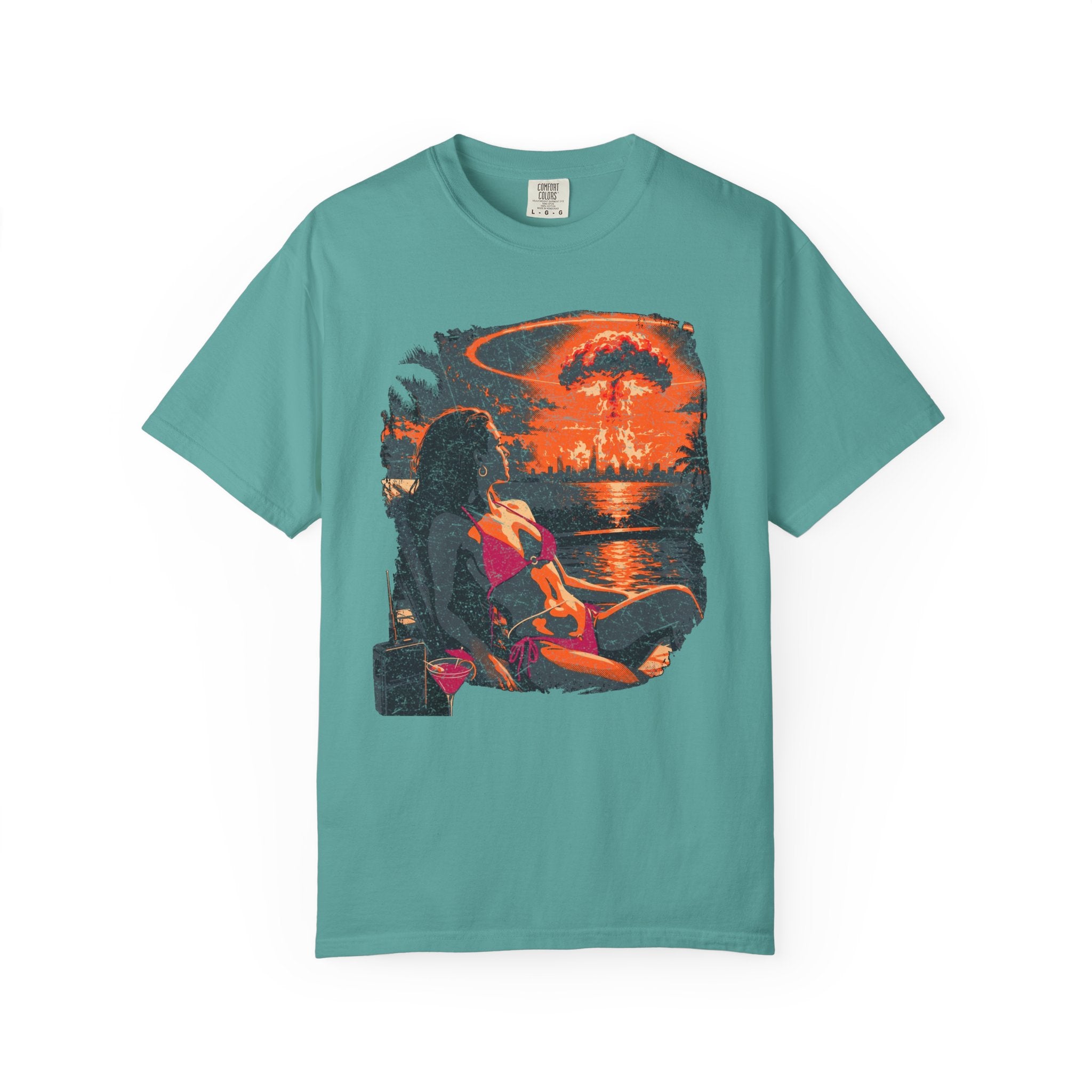 Glistening in the Nukeshine™ — Nuclear Chic™ Poolside Bombshell Tee | Comfort Colors 1717 Garment-Dyed