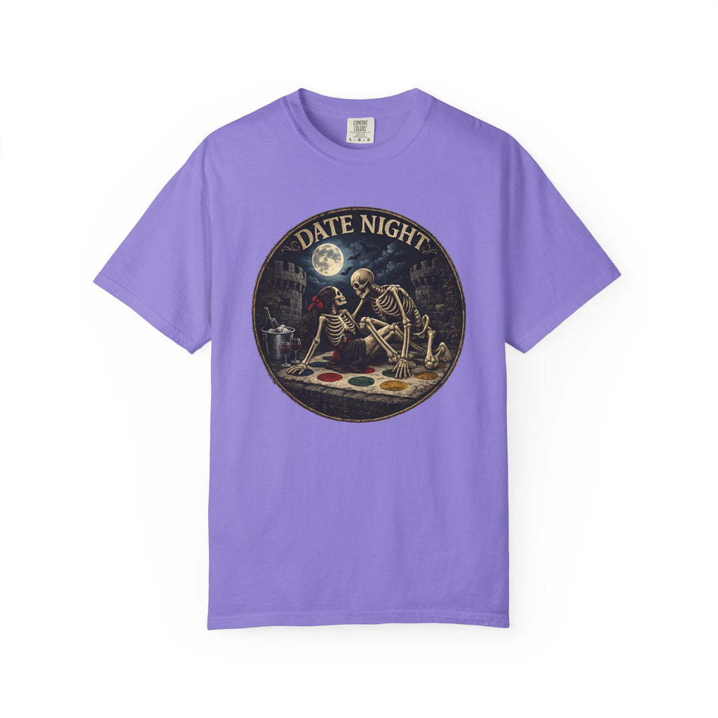 Date Night — Skeleton Lovers Gothic Romance Tee, Dark Humor | Comfort Colors 1717 Garment-Dyed