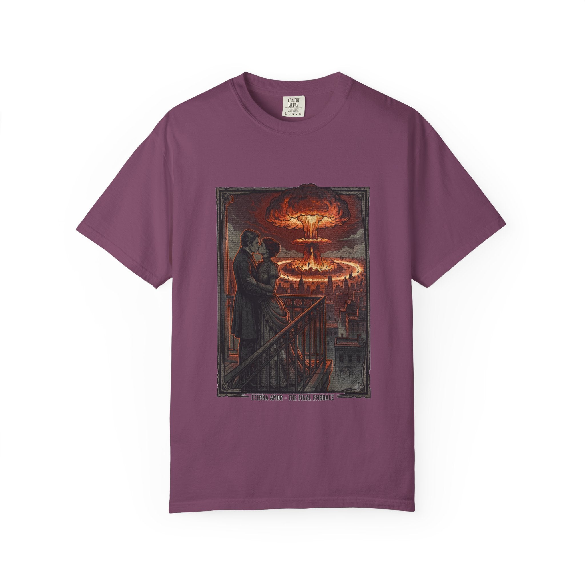 Eterna Amor: The Final Embrace — Romantic Apocalypse Lovers Tee | Comfort Colors 1717 Garment-Dyed