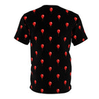 Red Balloon on Black Pattern Tee — All-Over Print Graphic T-Shirt - Polka-dots