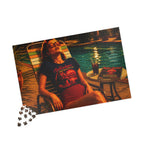 The Apocalypse Still Shines Through — Nuclear Chic Jigsaw Puzzle | Retro Poolside Pin-Up Night Scene (110, 252, 520, 1014-piece)