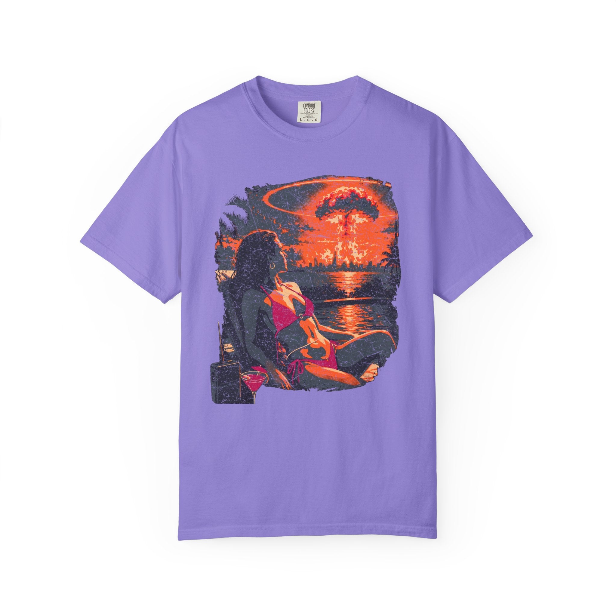 Glistening in the Nukeshine™ — Nuclear Chic™ Poolside Bombshell Tee | Comfort Colors 1717 Garment-Dyed