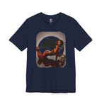 Gothic Fallen Angel With Skull Tee — Dark Fantasy Winged Woman Graphic T-Shirt