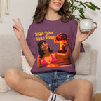 Wish You Were Here -- Bikini Selfie Nuclear Glam — Retro Apocalyptic Postcard Tee
