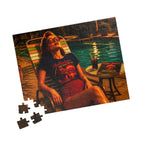 The Apocalypse Still Shines Through — Nuclear Chic Jigsaw Puzzle | Retro Poolside Pin-Up Night Scene (110, 252, 520, 1014-piece)