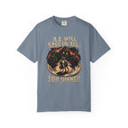 AI Will Save Us All (For Dinner) — Killer Robot Dark Humor Tee | Comfort Colors 1717 Garment-Dyed