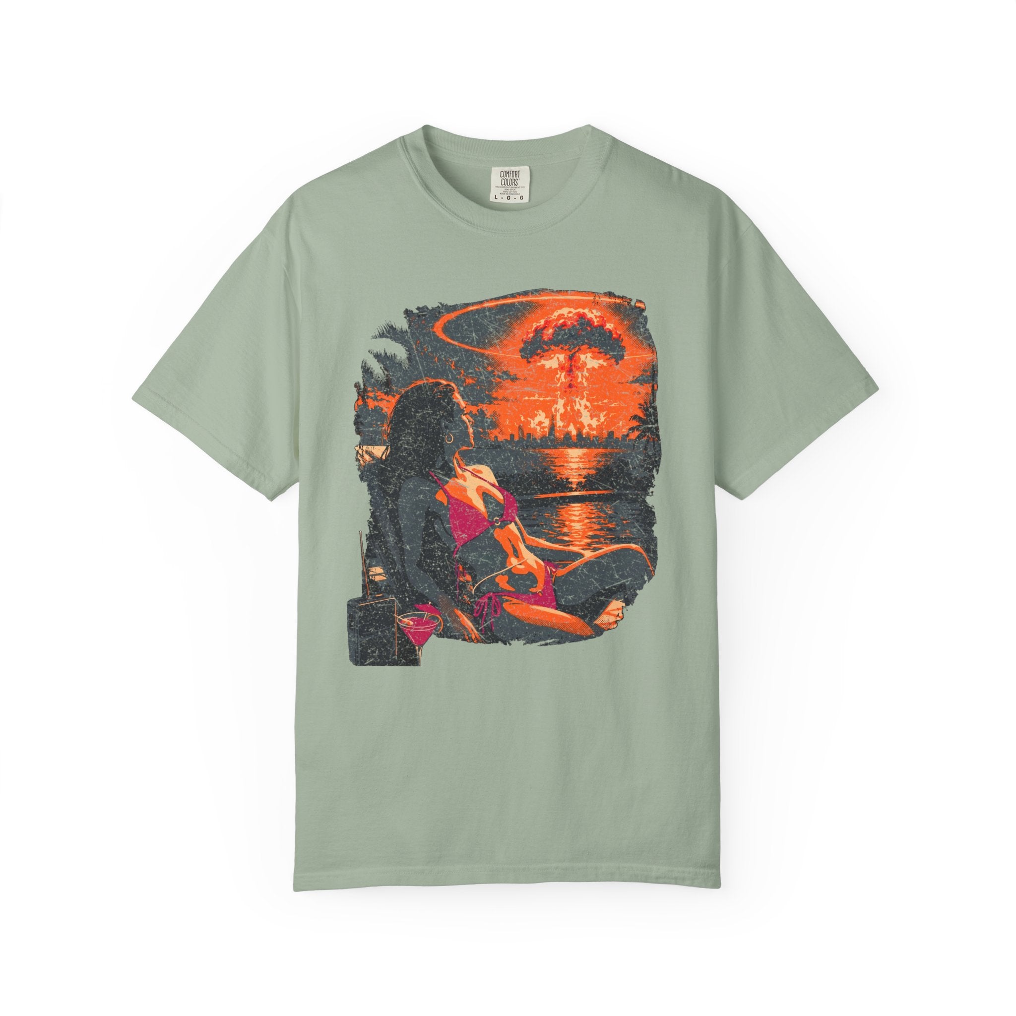 Glistening in the Nukeshine™ — Nuclear Chic™ Poolside Bombshell Tee | Comfort Colors 1717 Garment-Dyed