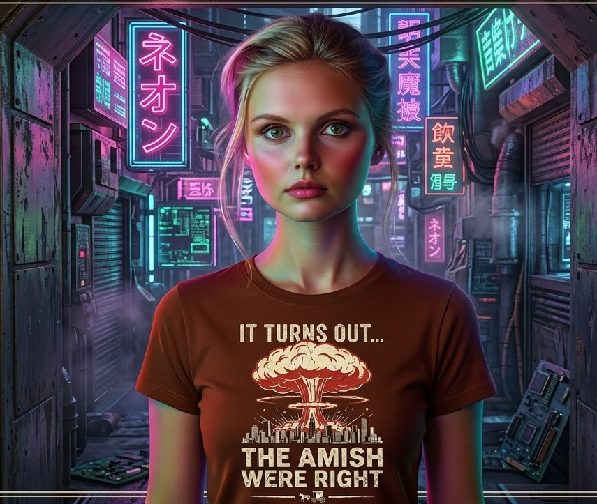 "It Turns Out... The Amish Were Right" Nuclear Mushroom Cloud