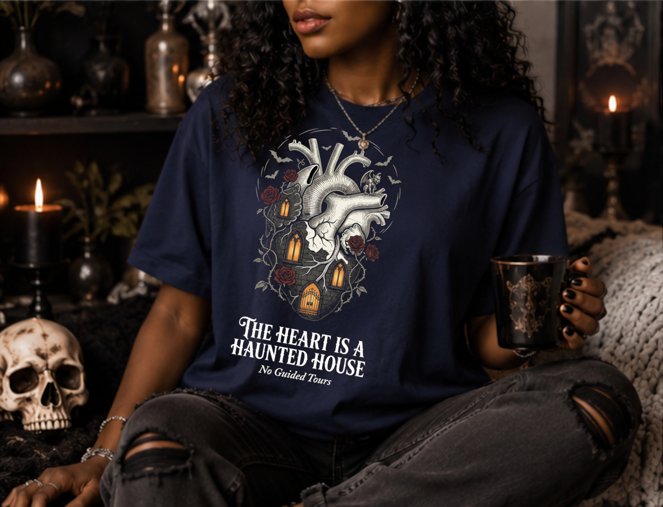The Heart is a Haunted House -- No Guided Tours | Comfort Colors 1717 Tee