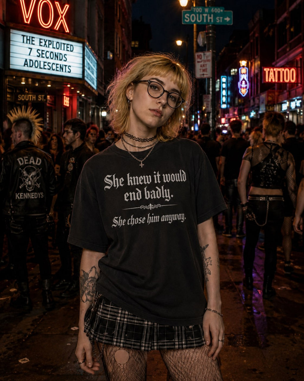 She Knew It Would End Badly | Dark Romance Gothic Text Tee - Comfort Colors 1717