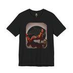 Gothic Fallen Angel With Skull Tee — Dark Fantasy Winged Woman Graphic T-Shirt