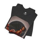 Gothic Fallen Angel With Skull Tee — Dark Fantasy Winged Woman Graphic T-Shirt