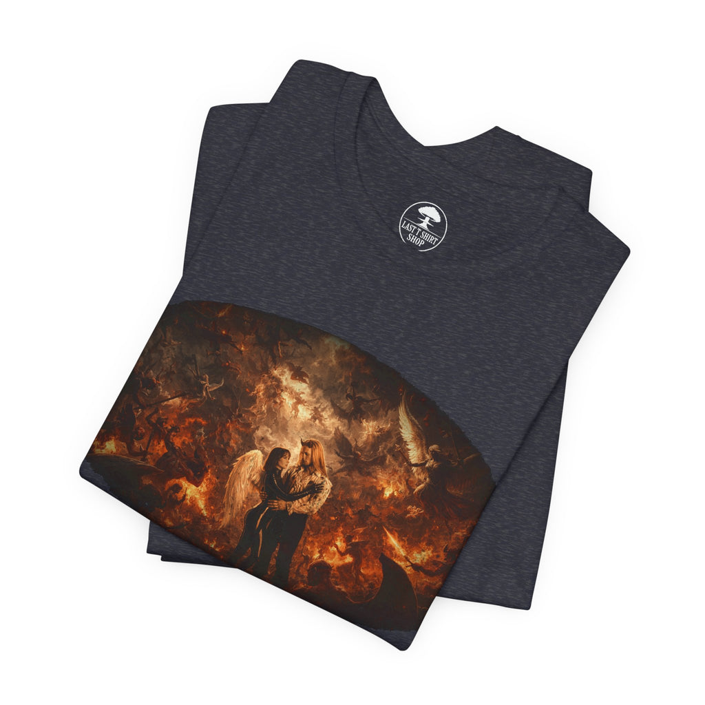 Love Remains Tee — Romantic Couple Graphic T-Shirt
