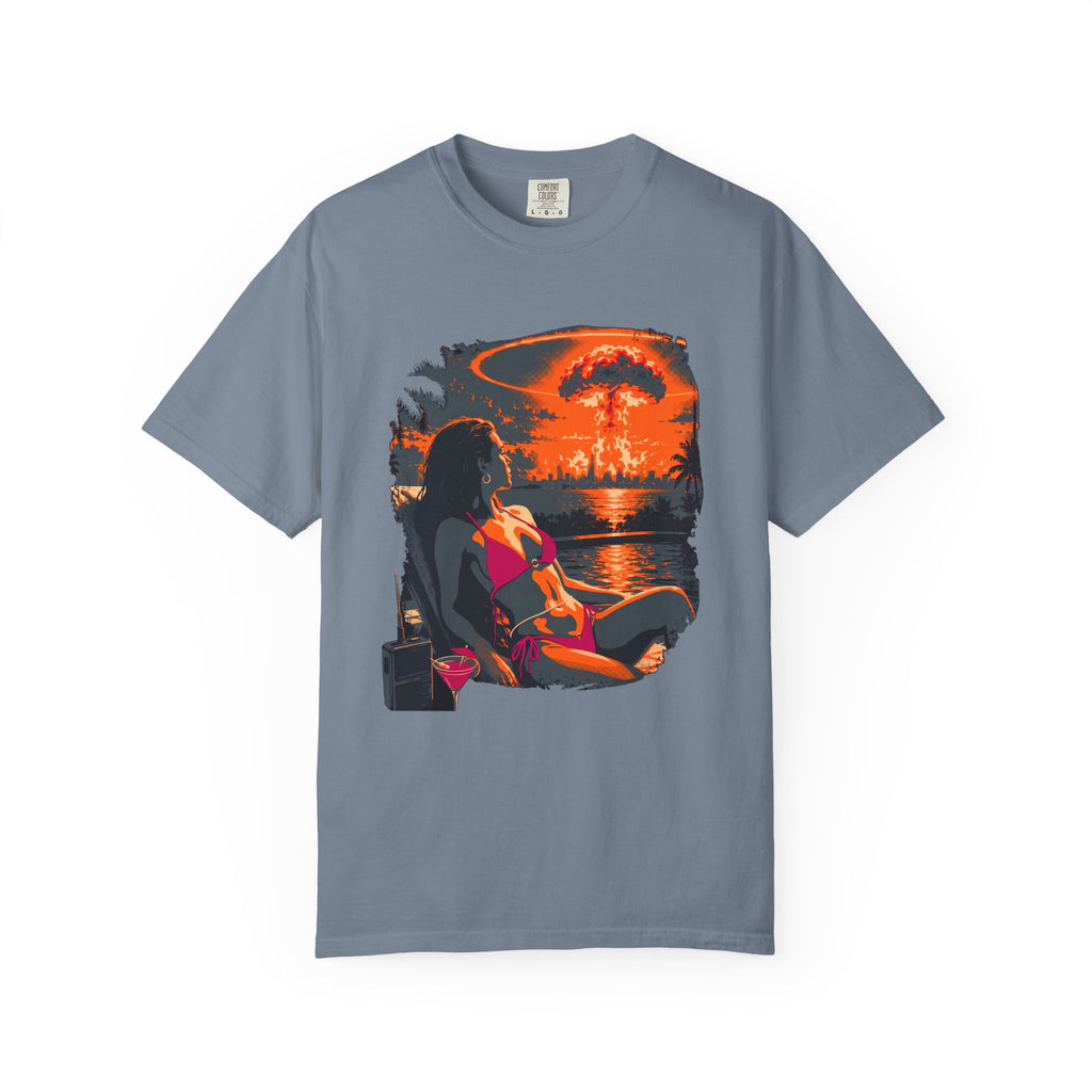 Nuclear Sunset — Nuclear Chic Apocalypse Beach Tee | Comfort Colors 1717 Garment-Dyed Dark Humor