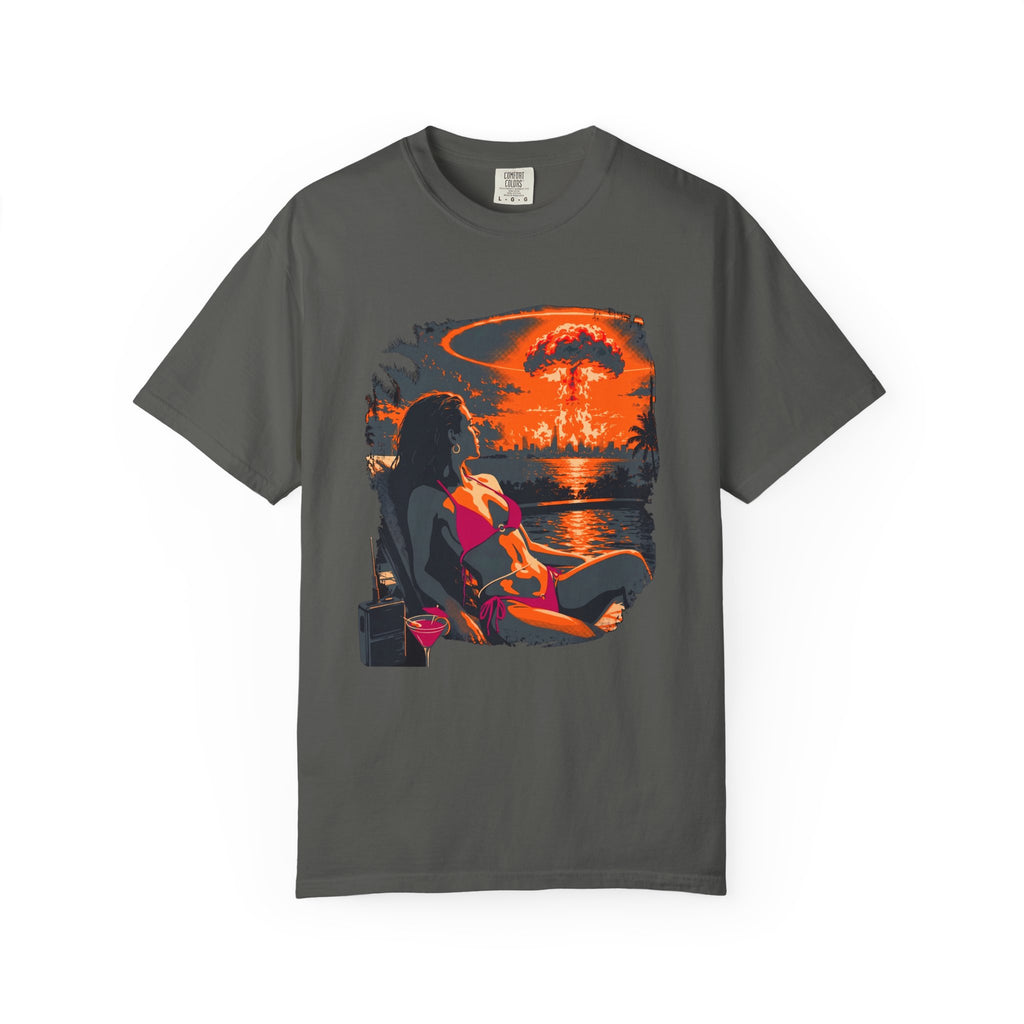 Nuclear Sunset — Nuclear Chic Apocalypse Beach Tee | Comfort Colors 1717 Garment-Dyed Dark Humor