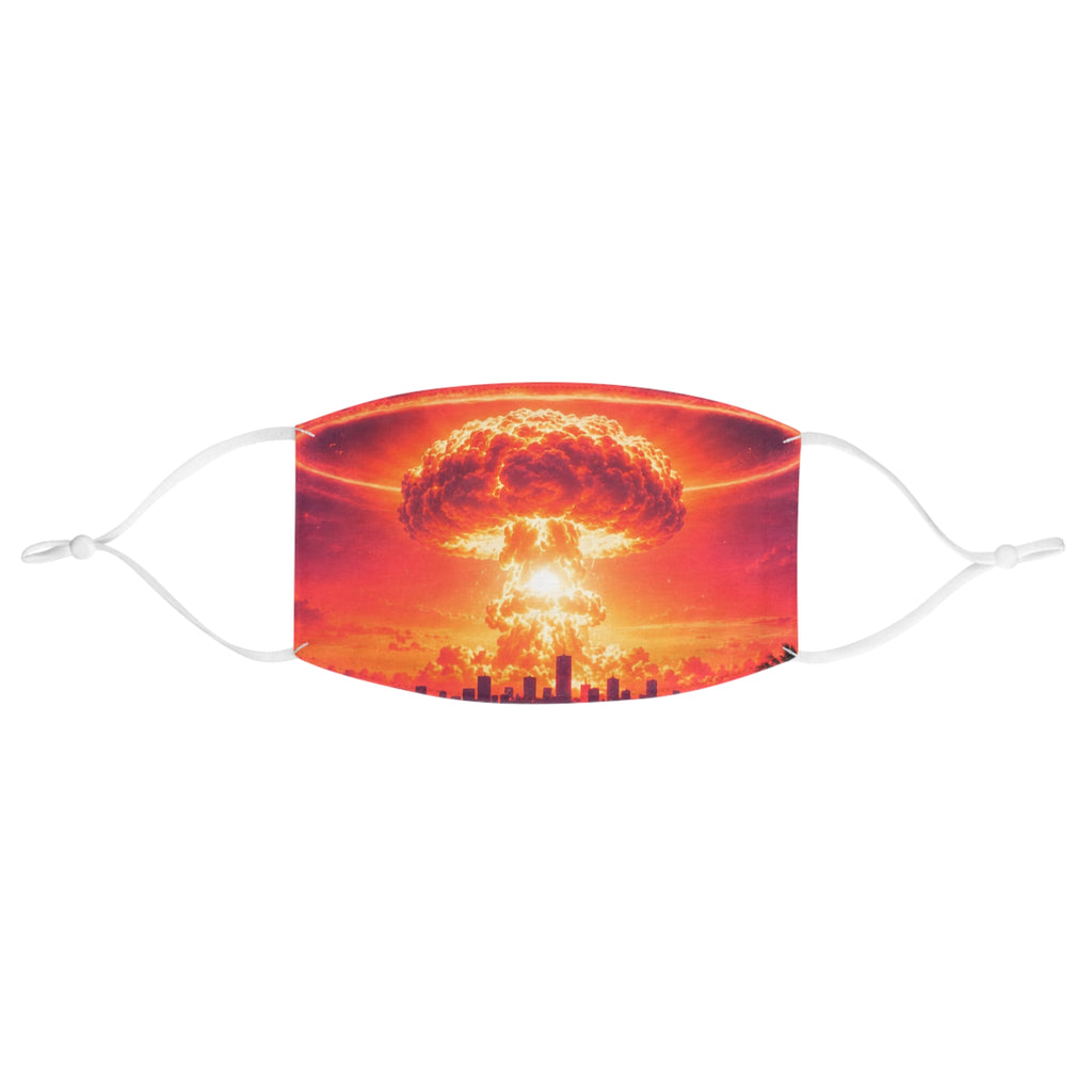 Nuclear Chic Mushroom Cloud Fabric Face Mask -- Colorful Apocalypse Glam Mask