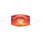Nuclear Chic Mushroom Cloud Fabric Face Mask -- Colorful Apocalypse Glam Mask