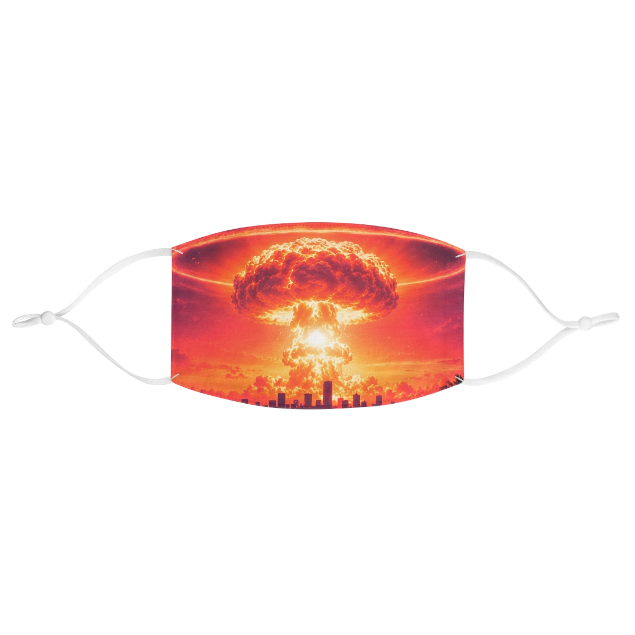 Nuclear Chic Mushroom Cloud Fabric Face Mask -- Colorful Apocalypse Glam Mask