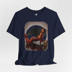 Gothic Fallen Angel With Skull Tee — Dark Fantasy Winged Woman Graphic T-Shirt