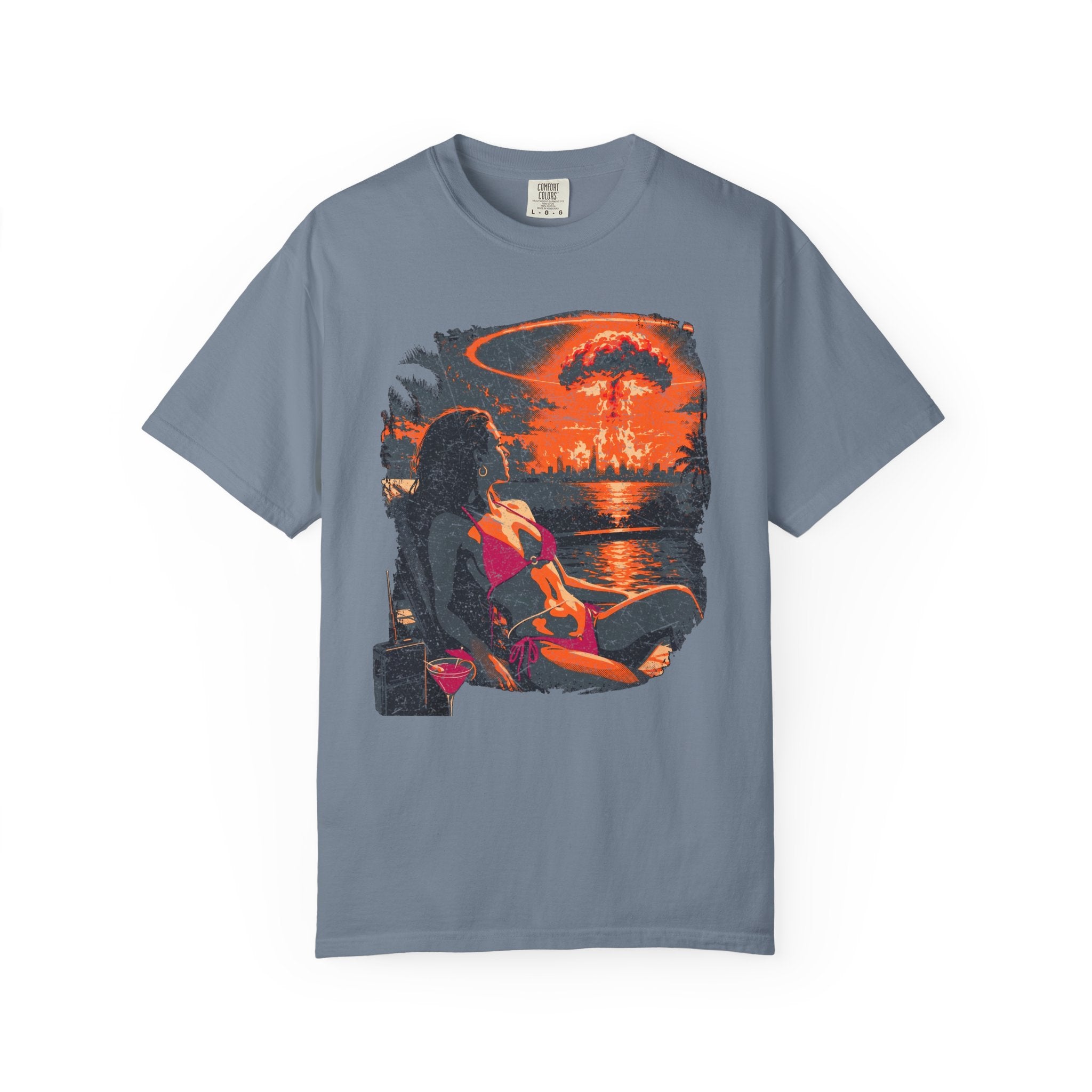 Glistening in the Nukeshine™ — Nuclear Chic™ Poolside Bombshell Tee | Comfort Colors 1717 Garment-Dyed