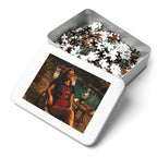 "The Apocalypse Still Shines Through" — Nuclear Chic Jigsaw Puzzle in Tin | Retro Poolside Pin-Up Twilight Scene