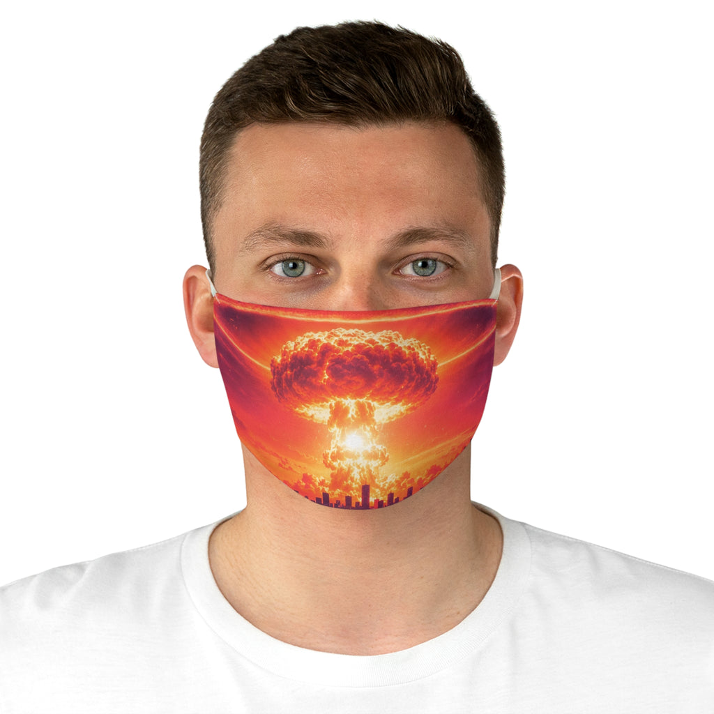 Nuclear Chic Mushroom Cloud Fabric Face Mask -- Colorful Apocalypse Glam Mask