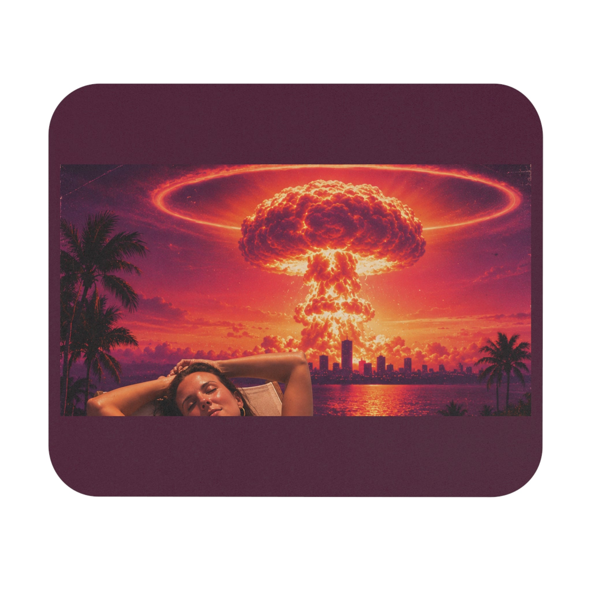 Relax... It Will All Be Over Soon — Nuclear Chic Apocalypse Mouse Pad | Retro Sunset Rectangle Mouse Pad