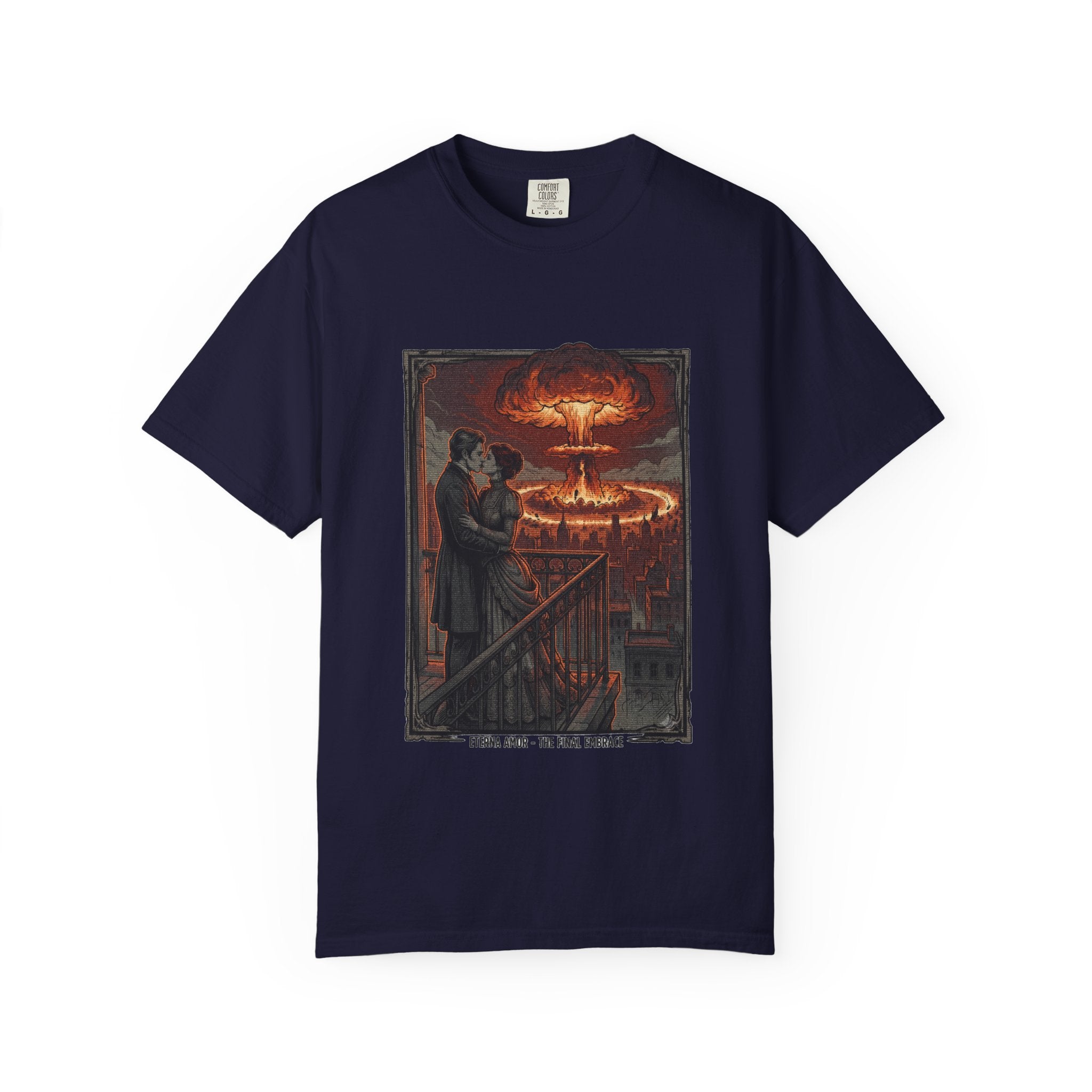 Eterna Amor: The Final Embrace — Romantic Apocalypse Lovers Tee | Comfort Colors 1717 Garment-Dyed