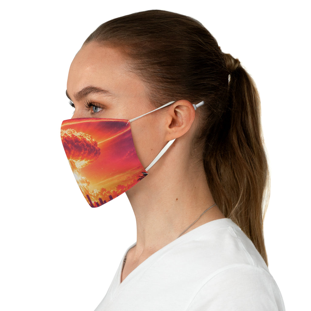 Nuclear Chic Mushroom Cloud Fabric Face Mask -- Colorful Apocalypse Glam Mask