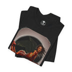 Gothic Fallen Angel With Skull Tee — Dark Fantasy Winged Woman Graphic T-Shirt