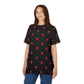 Red Balloon on Black Pattern Tee — All-Over Print Graphic T-Shirt - Polka-dots