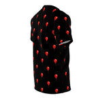 Red Balloon on Black Pattern Tee — All-Over Print Graphic T-Shirt - Polka-dots
