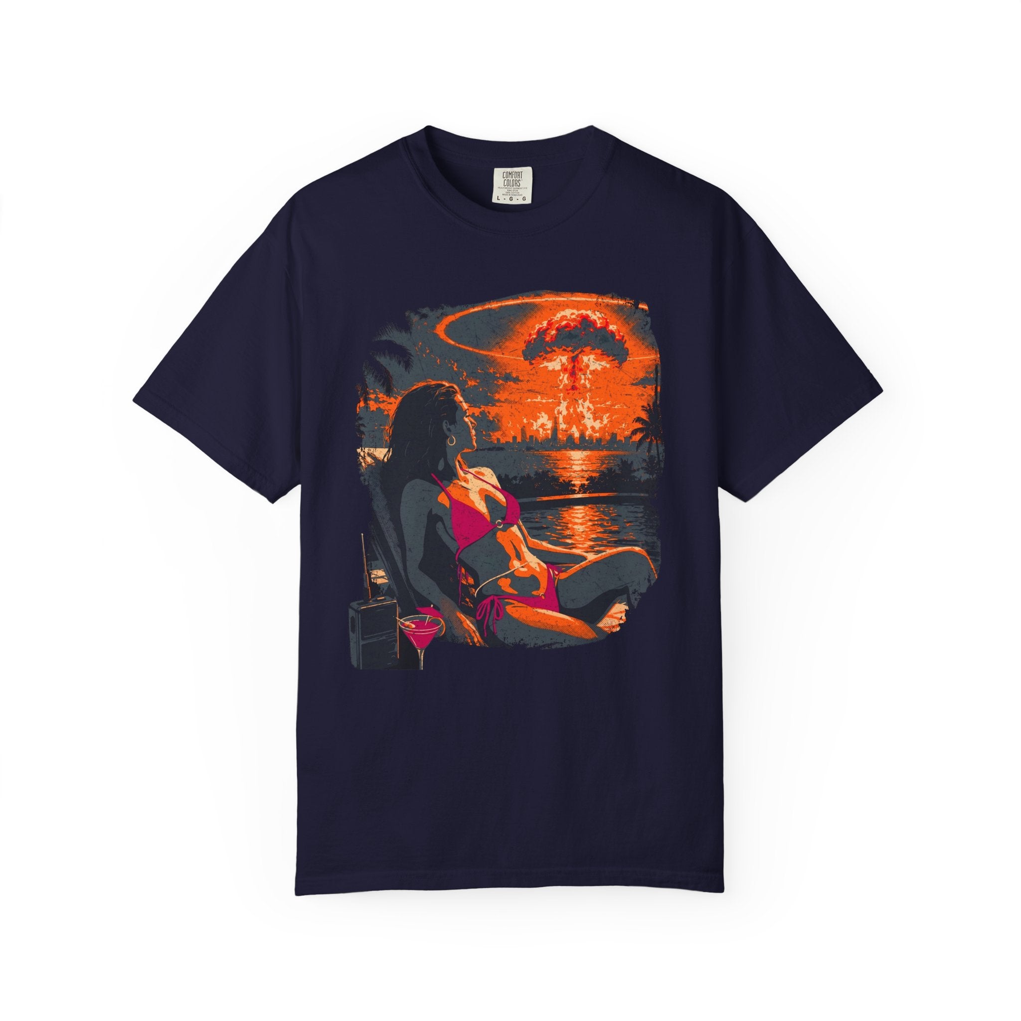 Glistening in the Nukeshine™ — Nuclear Chic™ Poolside Bombshell Tee | Comfort Colors 1717 Garment-Dyed
