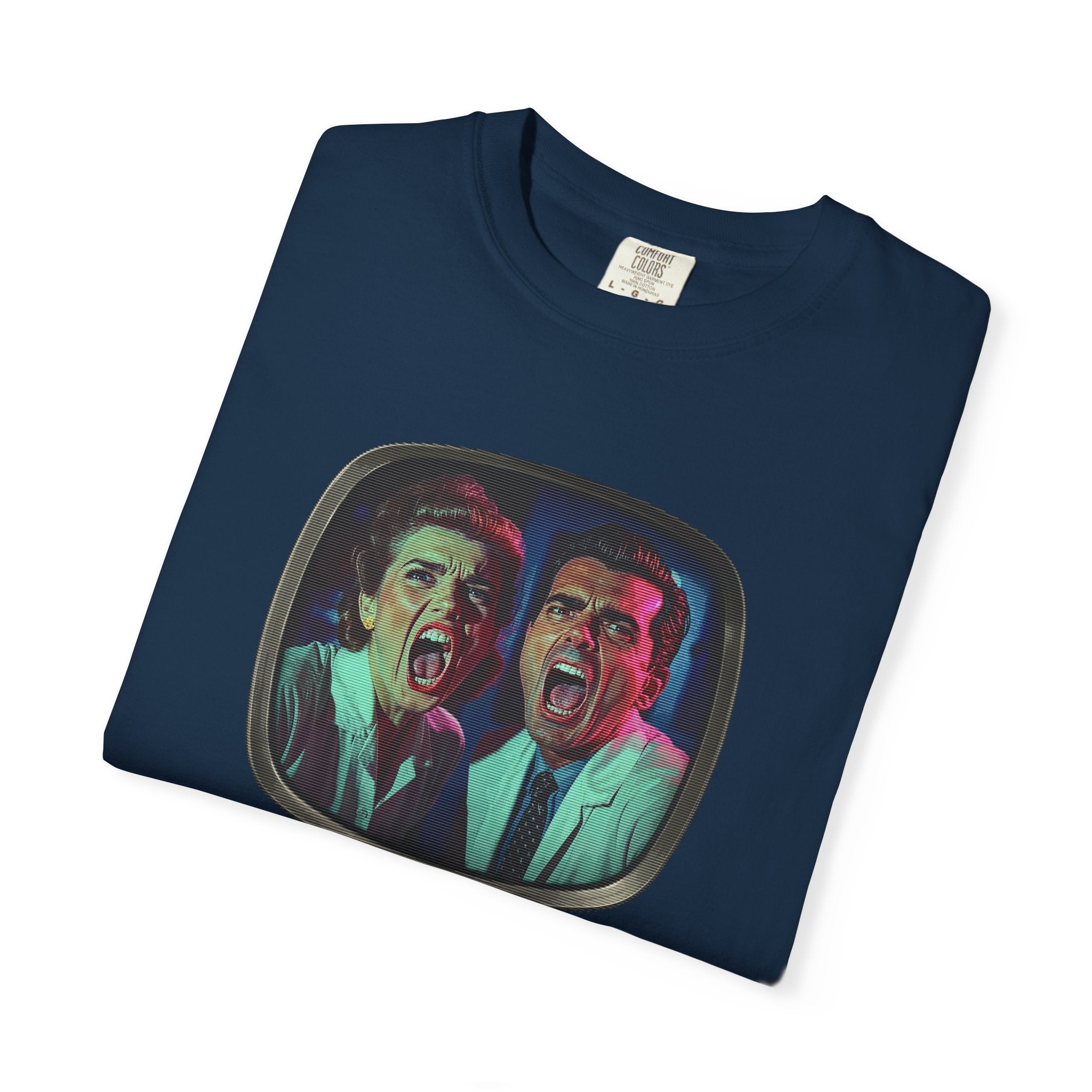 Lab Panic (front), Vampire Robots Suck (back) | Garment Dyed Tee